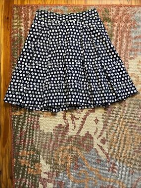 Lilly Pulitzer Lemons and Limes Pleated A Line Skirt Navy White Size 4